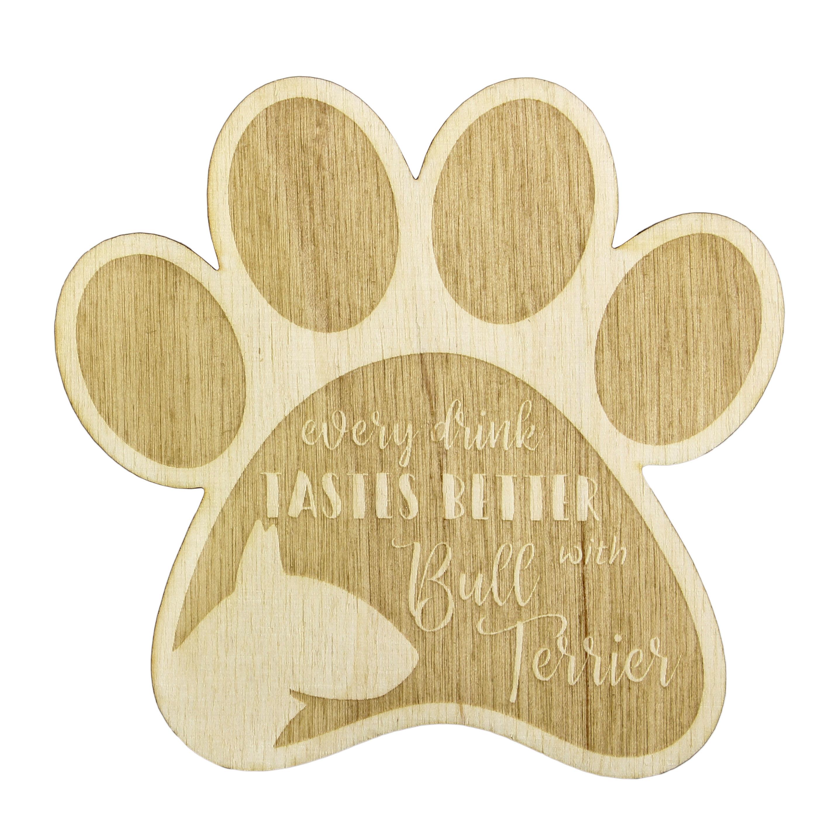 

Bull Terrier, Bully - Mug coaster, engraved coaster with dog, gift for dog lover by Art-Dog brand