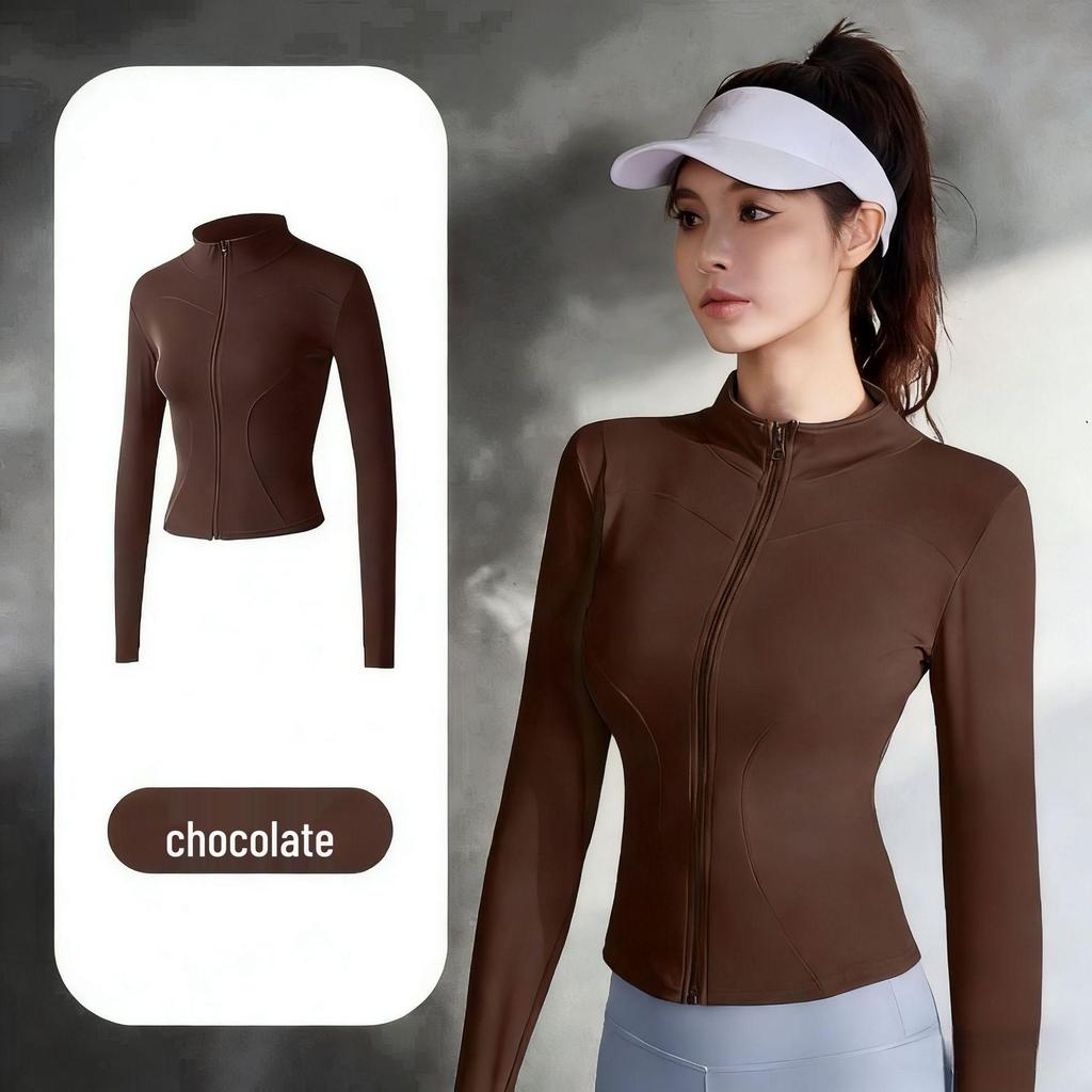 Women's Slim Fit Long Sleeve Sports Jacket - Quick Dry, High Stretch, Breathable, Sun Protection for Yoga and Running
