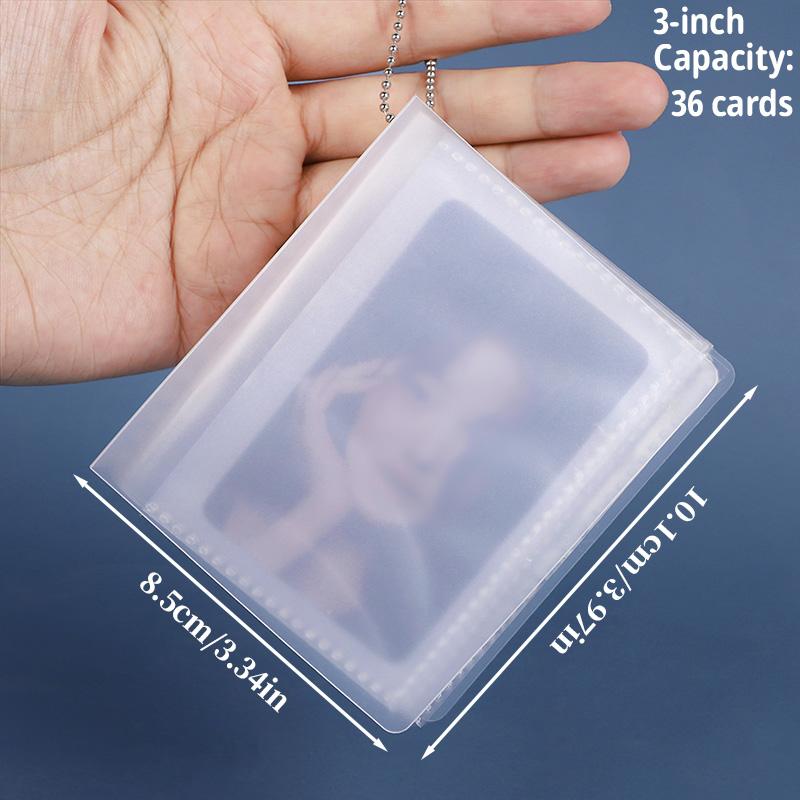 2/3inch Mini Photo Album Keychain Kpop Photo Card Holder Pockets ID Photo Idol Small Picture Storage Case PVC Binder Album Gifts