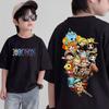Anime One Piece Cosplay T-Shirt 2026 New Short Sleeve Tops Casual Loose Breathable T-Shirt Kids 3-12Y