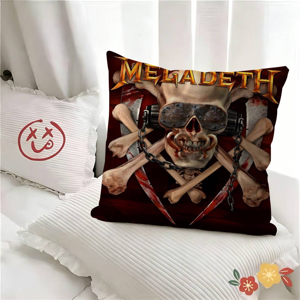 Pc MMegadeths Heavy Metal Pillow Case Fashion Square Pillowcase Bedroom Sofa Room Ins Decoration Leisure