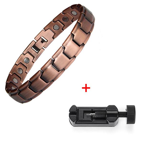 22CMTrendy Pure Copper Magnetic Pain Relief Bracelet for Men Therapy Magnets Bangle Link Chain Women Health Care Jewelry Wholesale