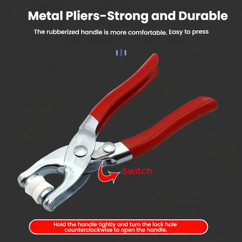 Five Buckle Tool Set, Metal Buttons With Fastener Pliers Tool Kit