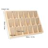 Wooden Velvet Jewelry Display Tray Showcase Storage Case For Earring Bangle Necklace (18 Slots)