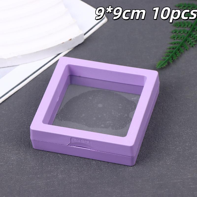 10Pcs Transparent Floating Display Box Plastic Film Jewelry Packaging Box Jewelry Necklace Ring And Collectible Storage Box