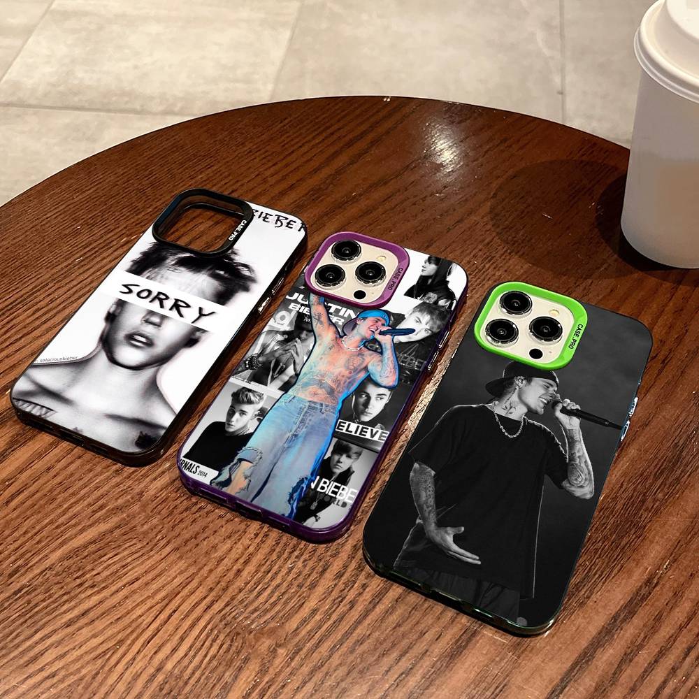 Sänger Justin B-Bieber Handyhüllen Für IPhone 17 16 15 14 13 12 11 Plus Pro Max Bunte Hülle