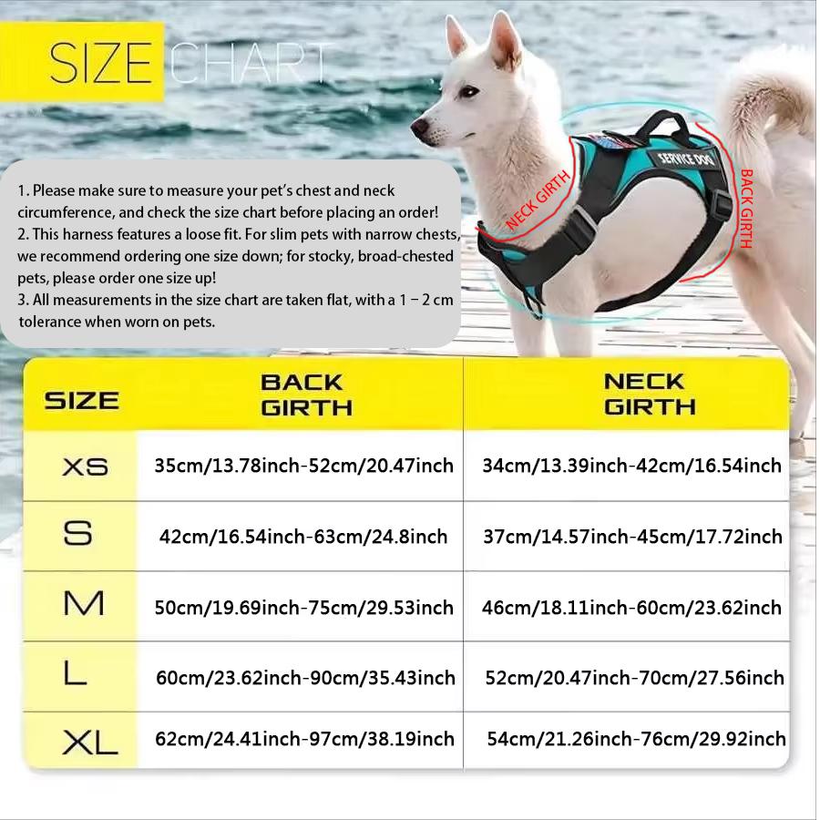 Oxford Working Dog Harness Reflective Medium Large Dog Vest Harness with 5 PCS Patches WD Harness Pet Dog Accessories