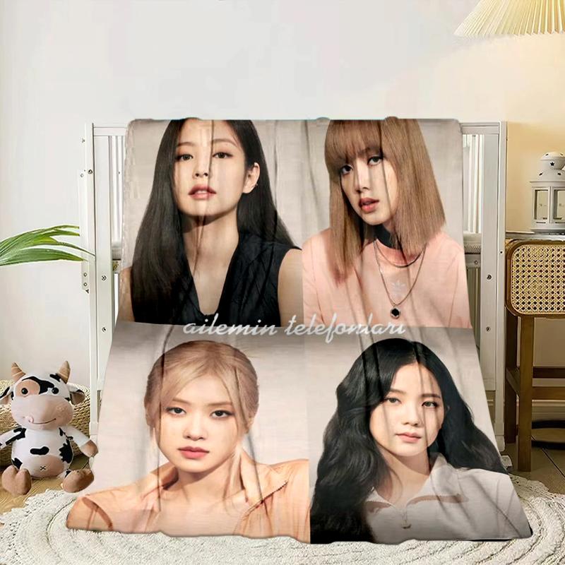 kpop pink Show Performance Blanket Flannel Blanket for bed, sofa, Camping, Hiking, Picnic Essentials, gift for family Fan gifts