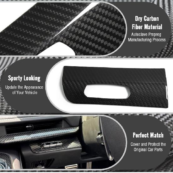 Auto Original Carbonfaser Scheinwerferblendenabdeckung für Corvette C8 Coupe Stingray Convertible 2020 2021 2022 2023 2024 Nur 2LT 3LT, Corvette HUD INFO