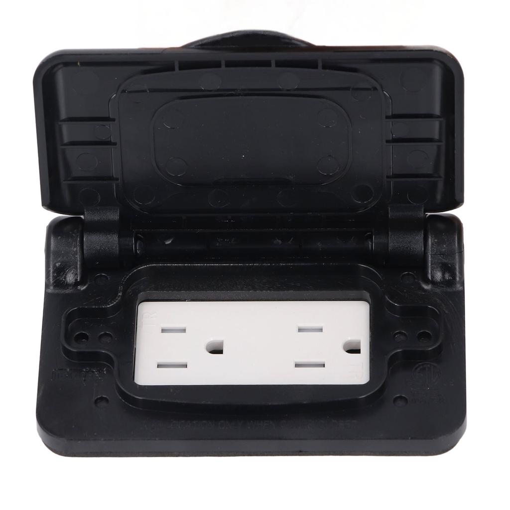 Power Outlet Box Spring Style Weather Proof Socket with Cover Outdoor Duplex Receptacle for RV