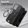 Für iPhone 15 Hülle Drehbarer Ständer PC+TPU Fallschutz Handyhülle