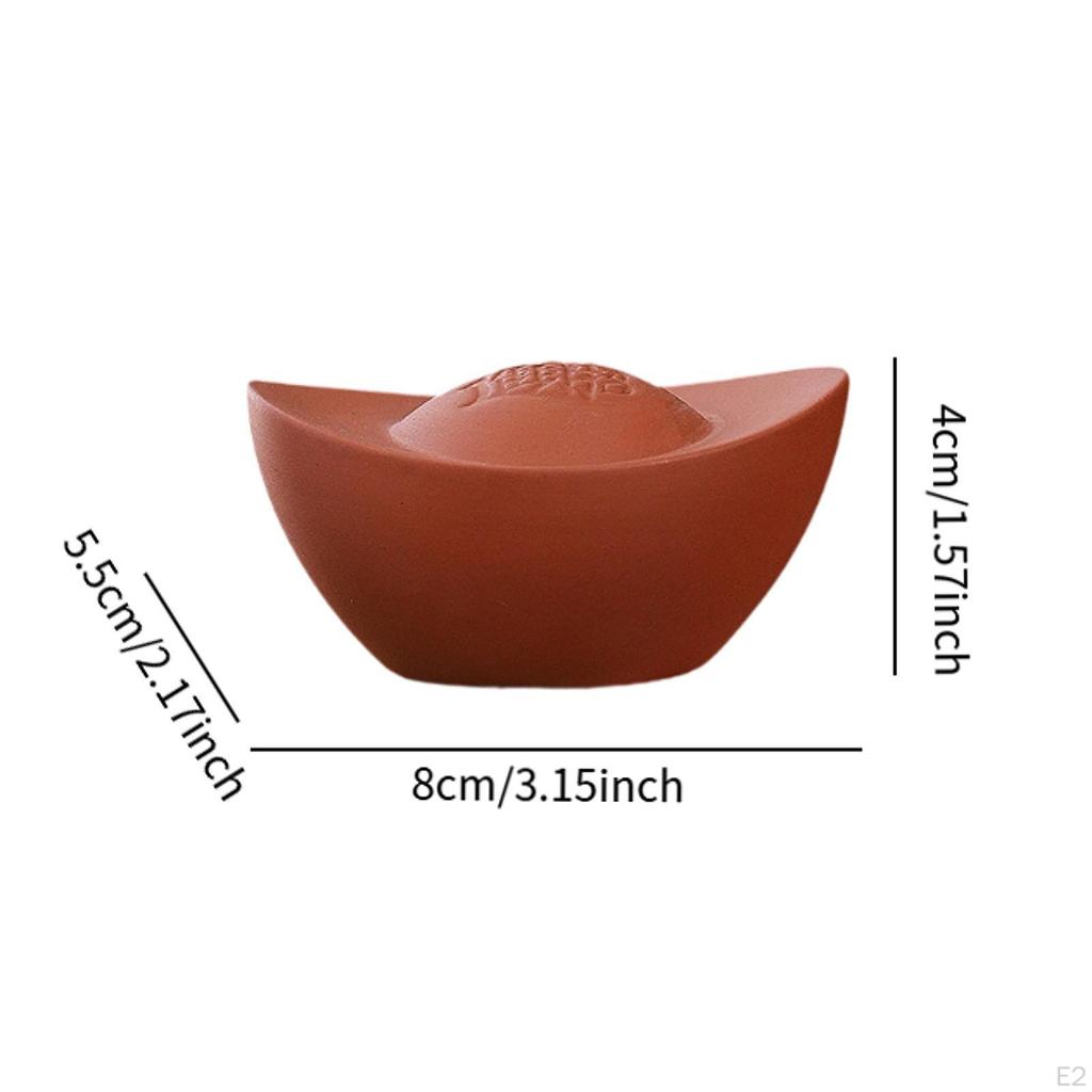 Gold Bar Statue Tea Pet, Handmade Housewarming Gift, Congratulations Teapot Lid Holder,