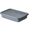 Nodahoro Enamel Storage Large with Sealable Visible Made In Japan Container, Heat-Resistant, Rectangular, Shallow, Size, Lid, Contents, +Gray Series,