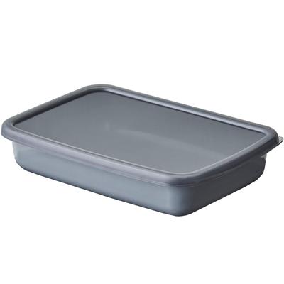 Nodahoro Enamel Storage Large with Sealable Visible Made In Japan Container, Heat-Resistant, Rectangular, Shallow, Size, Lid, Contents, +Gray Series,