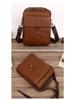 Men's Classic Top Grain Leather Crossbody Bag - Genuine Vertical Shoulder Bag for Casual Commute