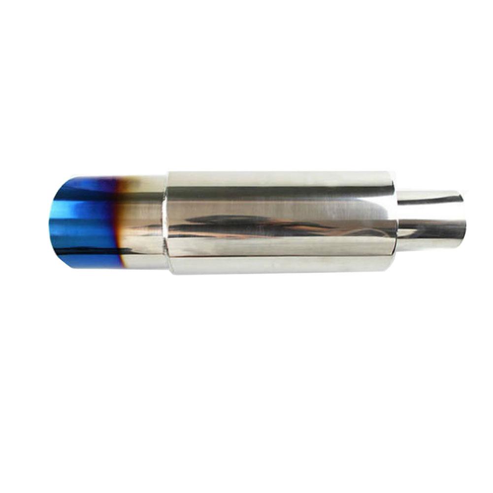 Silenziatore per tubo di scarico per auto in acciaio inossidabile 304, punte per tubo di scarico risonatore, ingresso da 2", uscita da 3,4", lunghezza da 14,5".