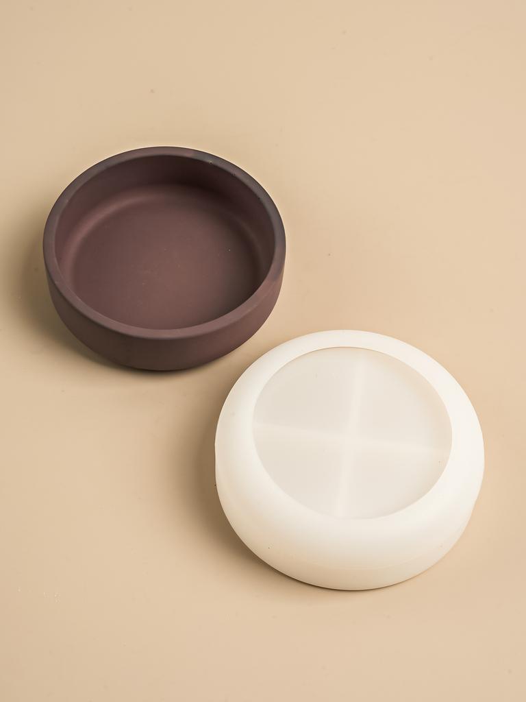 Nordic Round Storage Bowl Cement Silicone Mold Terrazzo Candle Tray Concrete Molds DIY Candle Cup Vessel Flowerpot Clay Mould