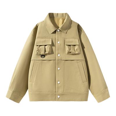 American Tooling Spring And Autumn Lapel Single-Breasted Men'S And Women'S Same Solid Color Trendy Jacket Jacket Casual Sports Top