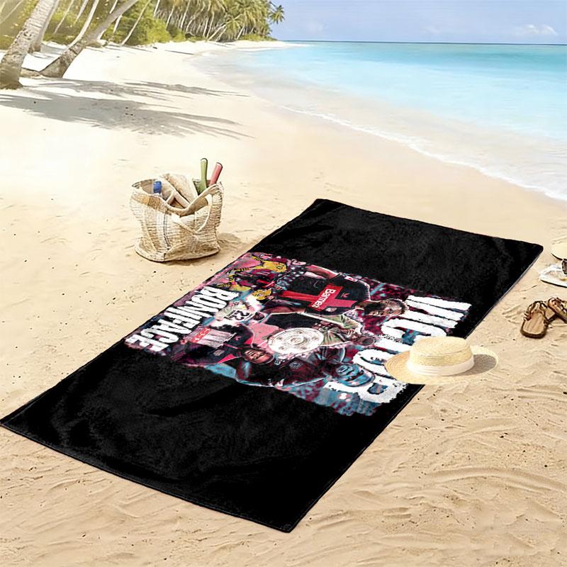 Victor Boniface Print Beach Towel, Large Soft Quick Dry Towel for Beach Camping Swimming