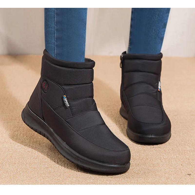 Women's Boots 2025 Winter Shoes For Women Ankle Boots Warm Fur Botas Mujer Waterproof Low Heels Snow Boots Winter Flat Shoes