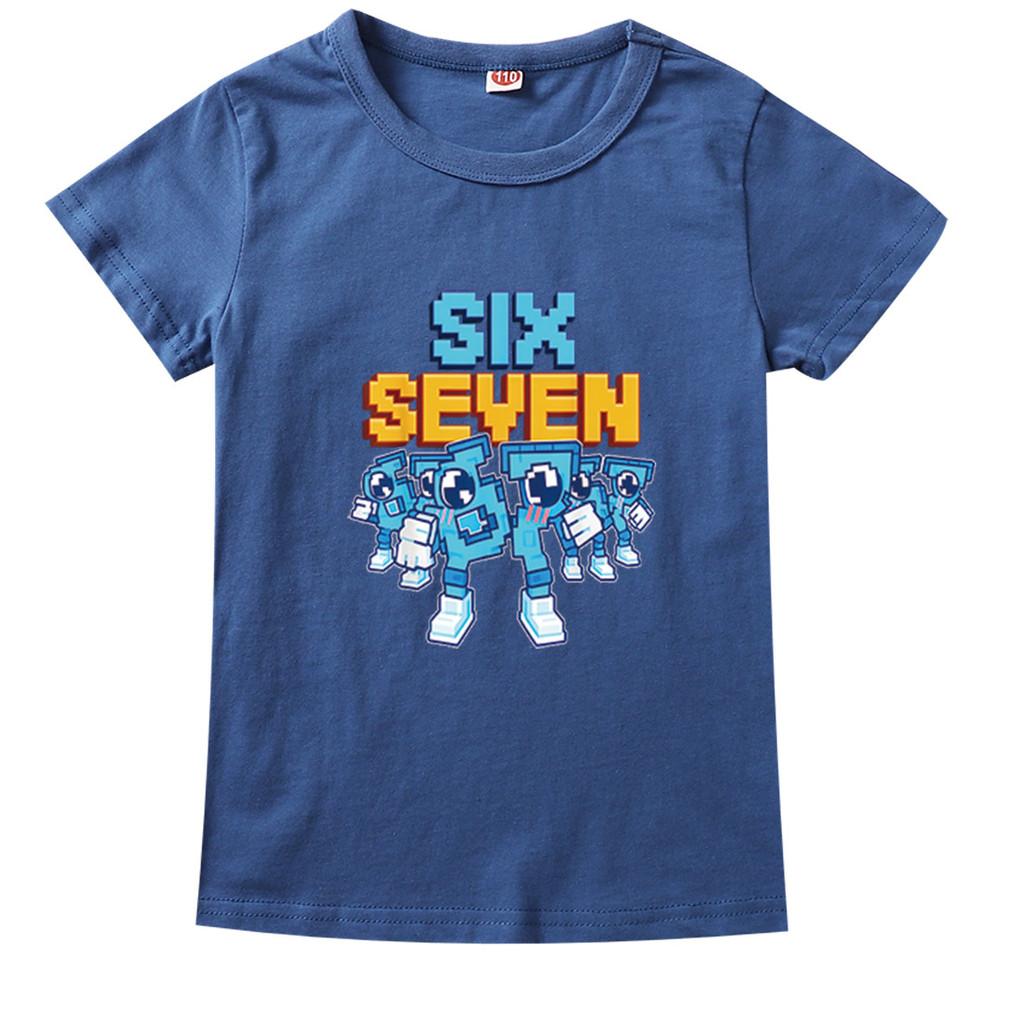 9193 Kinder Jungen Mädchen Steal a Brainrot 67 Six Seven Print Kurzarm-Baumwoll-T-Shirt