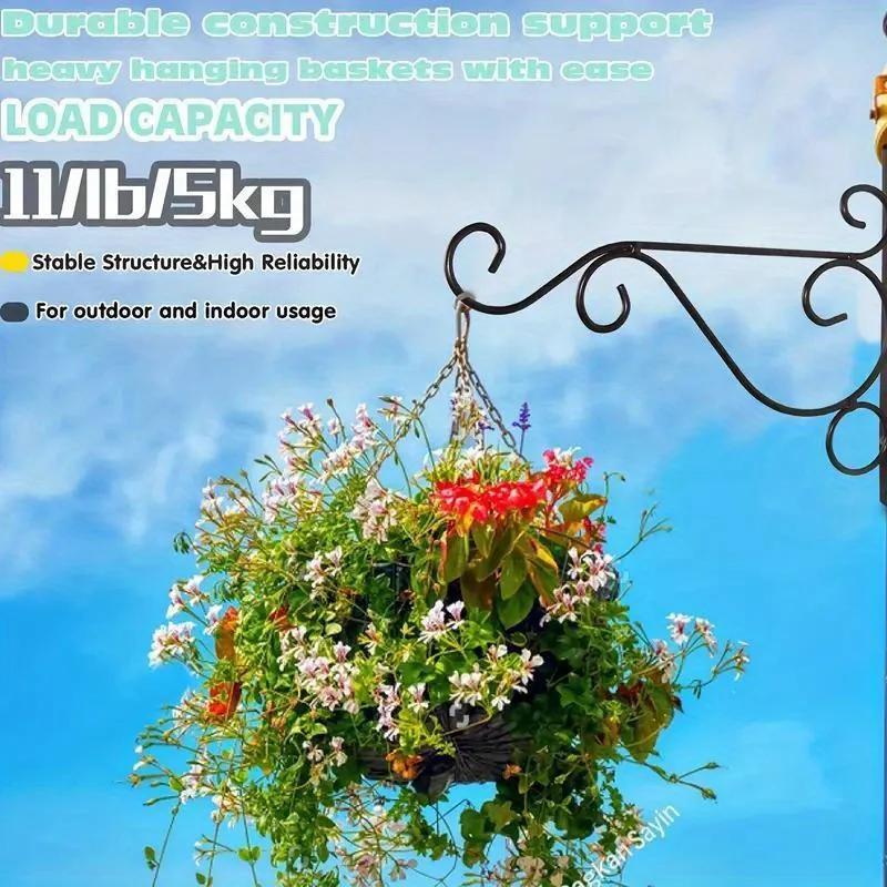 2 st/set Hängande Växtställ Väggkrok 11,8 tum Väggmonterad Växthängare för Blomkorgar Lyktor Fågelmatare Vindspel.