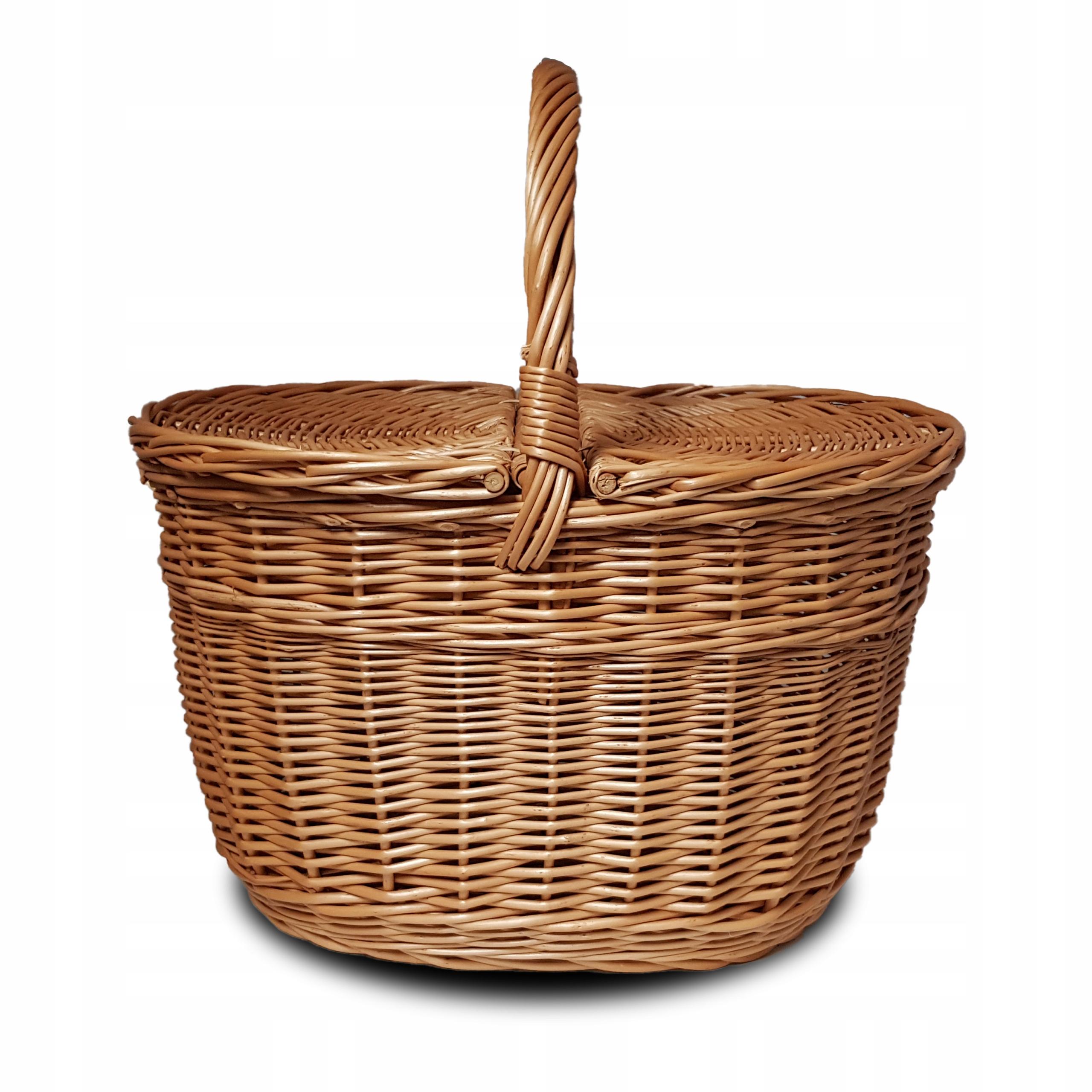 Wicker Picnic Basket for Shopping Mushrooms