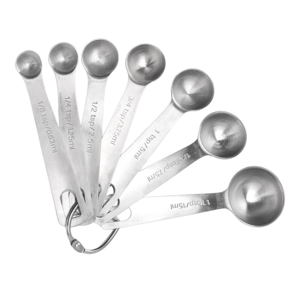 7 PCS Stainless Steel Measuring Spoons Set Small Measuring Teaspoons Baking Tool for Dry Or Liquid