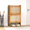 Slim Shoe Cabinet with 2 Flip Drawers Shoes Storage Organizer Adjustable Shelves Rack for Hallway Living Room Or Bedroom