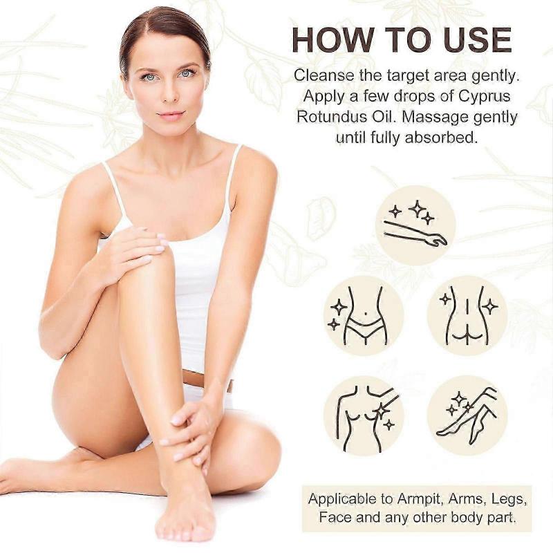 Natural Cyperus Rotundus Oil for Hair Removal, Reduces Unwanted Hair Growth, Moisturizes & Soothes The Skin, Reducing Body Hair Growth, Shrink Pores