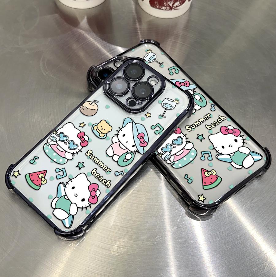 Sanrio TK Full Coverage Electroplated Black Case for Apple 14PM