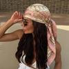 1/4pcs 90*90cm Square Silk Scarves Women Hijab Shawls Fashion Print Kerchief Femme Head Scarf Foulard Bandana Beach Head Scarf