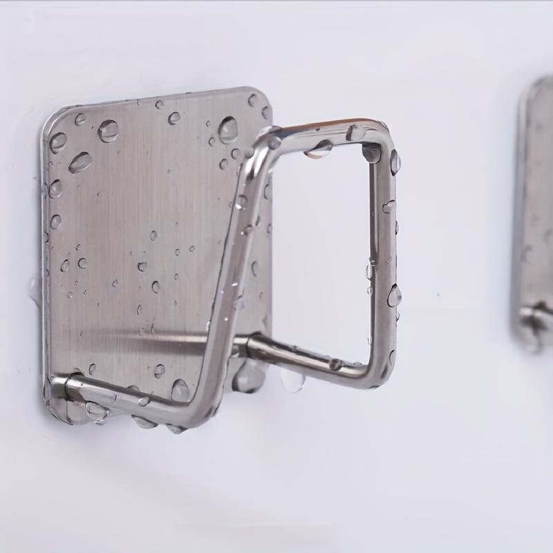 1PC Kitchen Sink Stainless Steel Sponge Rack, No Drilling Required Wall Mount Design with Double Hooks Ideal for Sponges and Gadgets