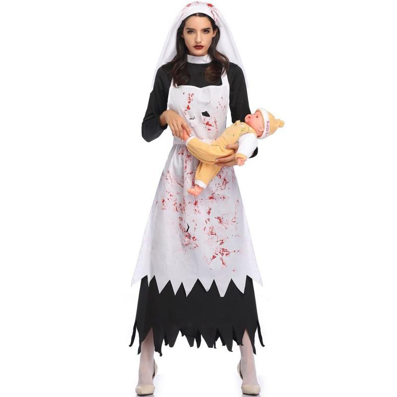 Halloween Horror Nun Costumes, Vampire Nuns, Cosplay Uniforms, Masquerade Costumes