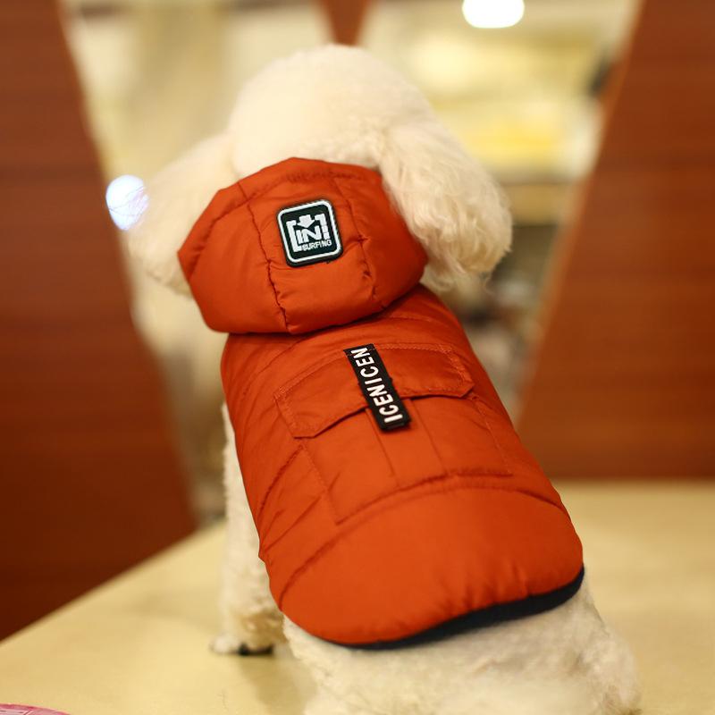 

Одежда для питомцев, Шляпы, Съемный двухлапый хлопковый жилет, Водонепроницаемая и теплая хлопковая одежда для собак L оранжевый