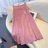 Summer Clearance: Women's Chinese Style High-Waisted Jacquard Midi Skirt - Slimming A-Line Pleated Design