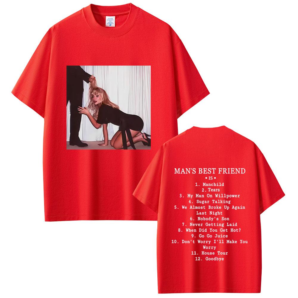 

Sabrina Carpenter Mans Best Friend Album Graphic T Shirts Male Vintage Streetwear Men Women Fashion Casual Oversized Tshirt S