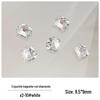 Xiaohongshu Rectangle Rhinestone Nail Art Accessories: Handmade Diamond Ball Rock Candy Alloy Nail Decorations