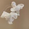 Silver needle French retro flower pearl fringed earrings personality sweet temperament stud earrings women