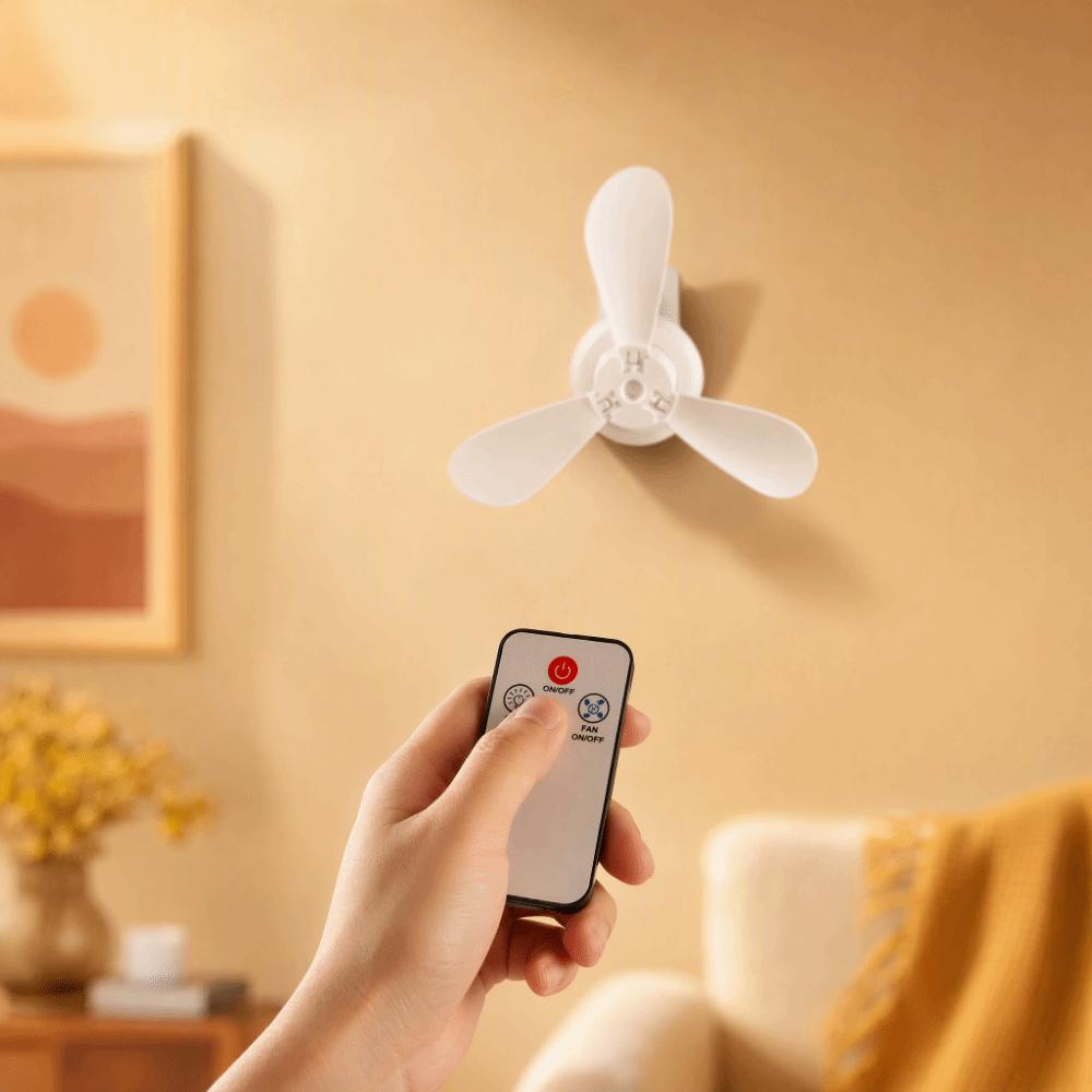 Artifact Night Light Small Fan No Punching Cooling Electric Fan Small Remote Control Toilet Cooling Fan Squatting Pit