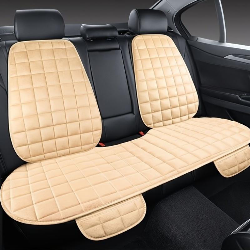 Plush Rear Seat Cushion with Backrest - Breathable, Protective Pad for Vehicle Interiors, Soft Quilted Design, Hand Washable, Fits Most Autos