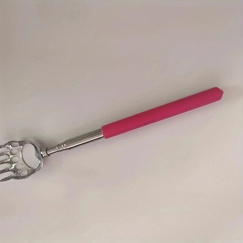 1 шт. Телескопический массажер-чесалка «Медвежья лапа», Чесалка для спины, Телескопический массажер-чесалка красный