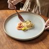 Teller Haushalt Retro Stil Essteller Keramikteller Geschirr Premium Pastateller Restaurant Kommerzielles Catering Runder Teller