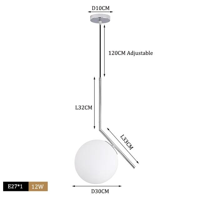 Simple Personality Spherical Glass Small Chandelier Internet Celebrity Clothing Store Bedside Single Head Light Luxury Nordic