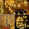 Weihnachtsdekorationslichter, Schneeflocken-Lichterkette mit Elektrokabel für den Innenbereich, Weihnachtsdekorationen
