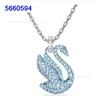 Womens Gradient Blue Swan Necklace Classic Clavicle Chain Fashion Jewelry