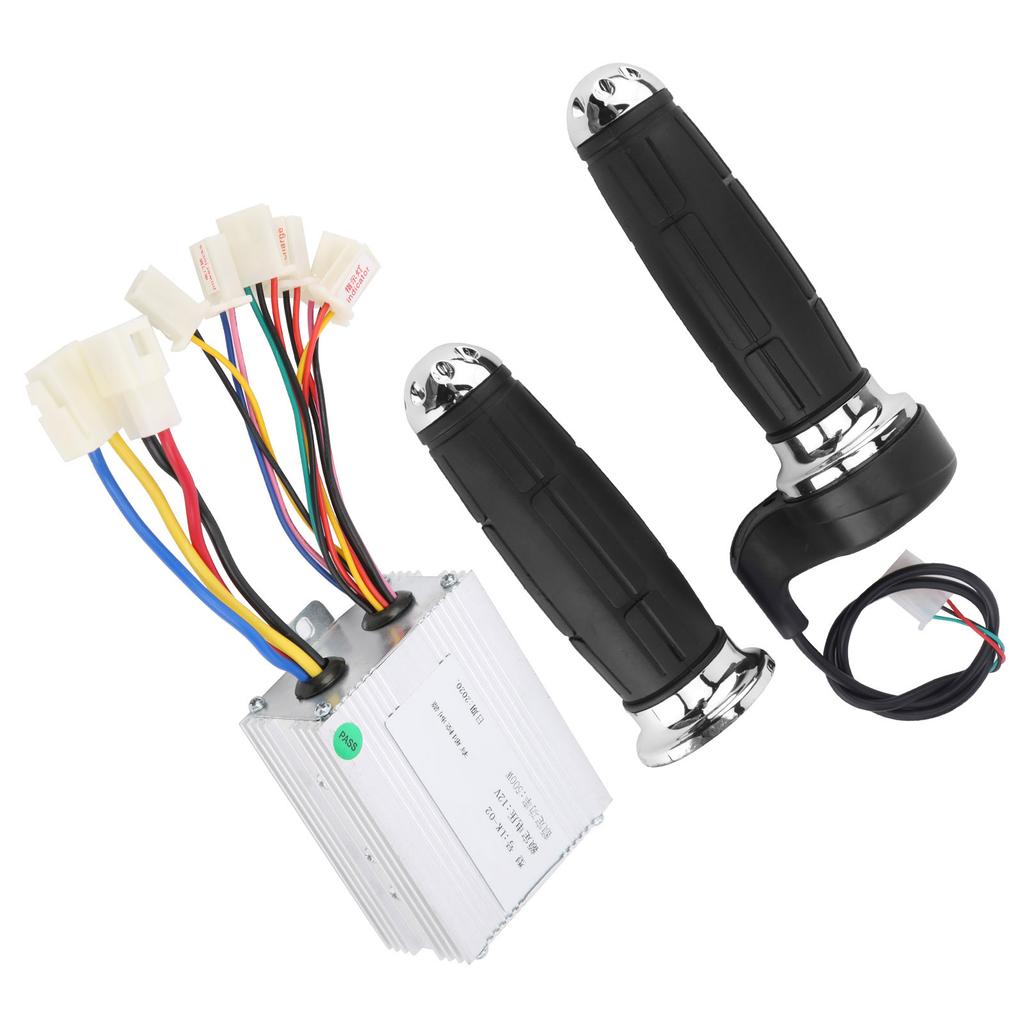 12V500W Bike Throttle Grips Brush Controller AntiSlip Plating Handle Electric Bike Accessory