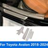 For Toyota Avalon 2018-  2024 Inner Exterior Door Sill Plate Scuff Guard Plate Welcome Pedal Entry Guard Accessories