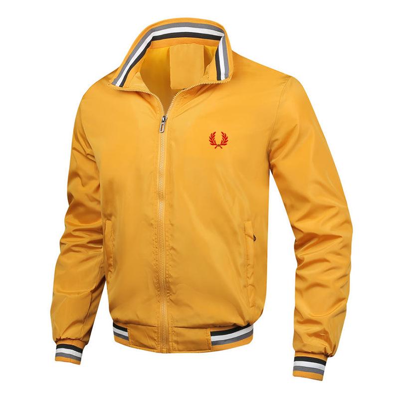 Herren Stickerei Weizen Stehkragen Baseballjacke - Große Größen Lässige Mode für Frühling und Herbst