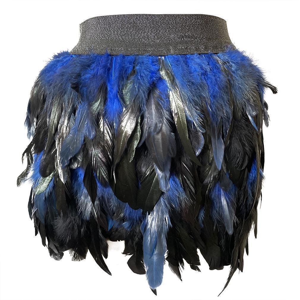 Hot Selling Festival Party Multicolor Feather Skirt Ball Gown
